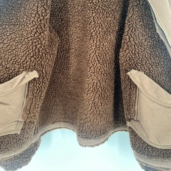 Reformation Talli Shearling Faux Suede Fur Jacket In Chocolate Brown - Picture 7 of 10